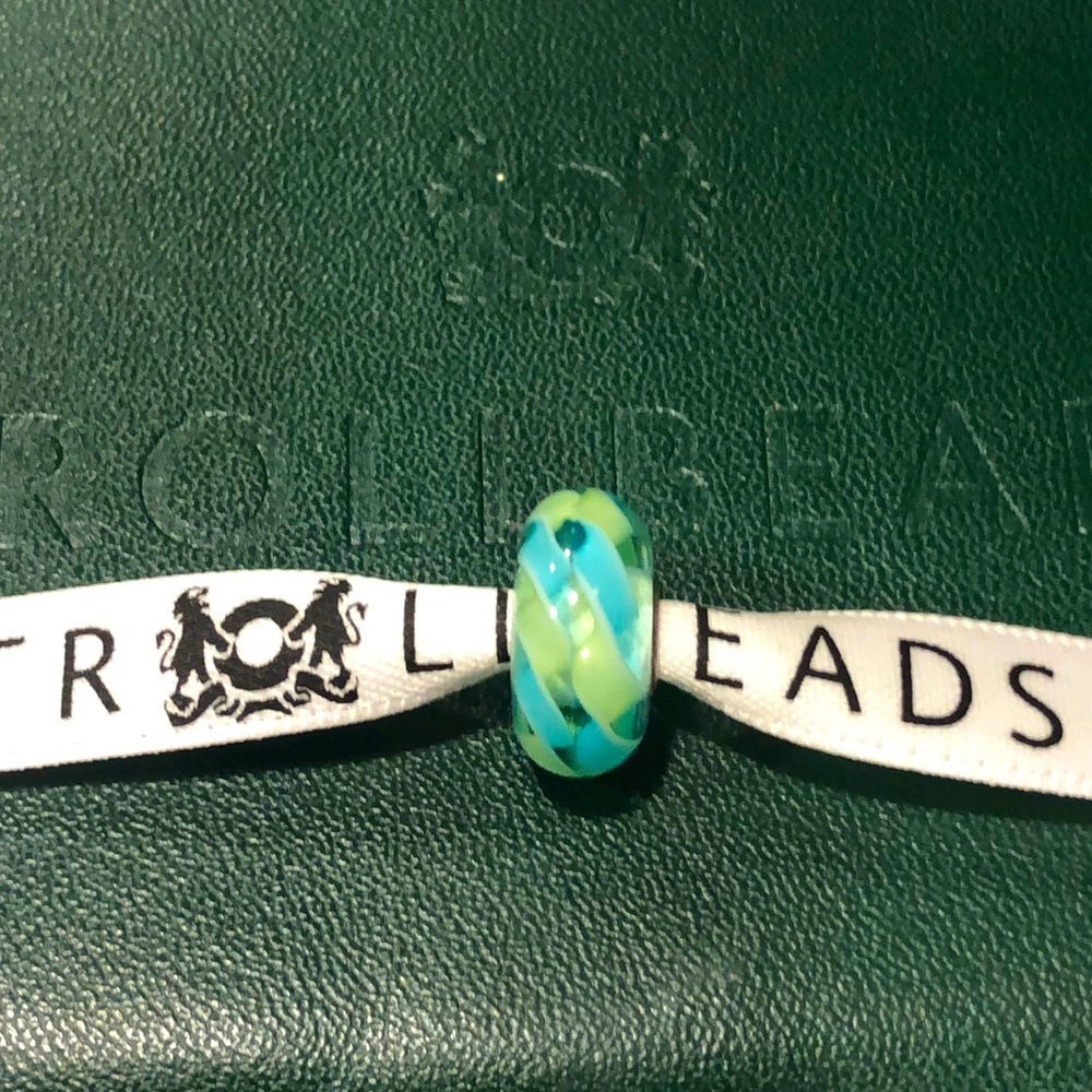 Authentic Trollbead Light Blue Braid Bead